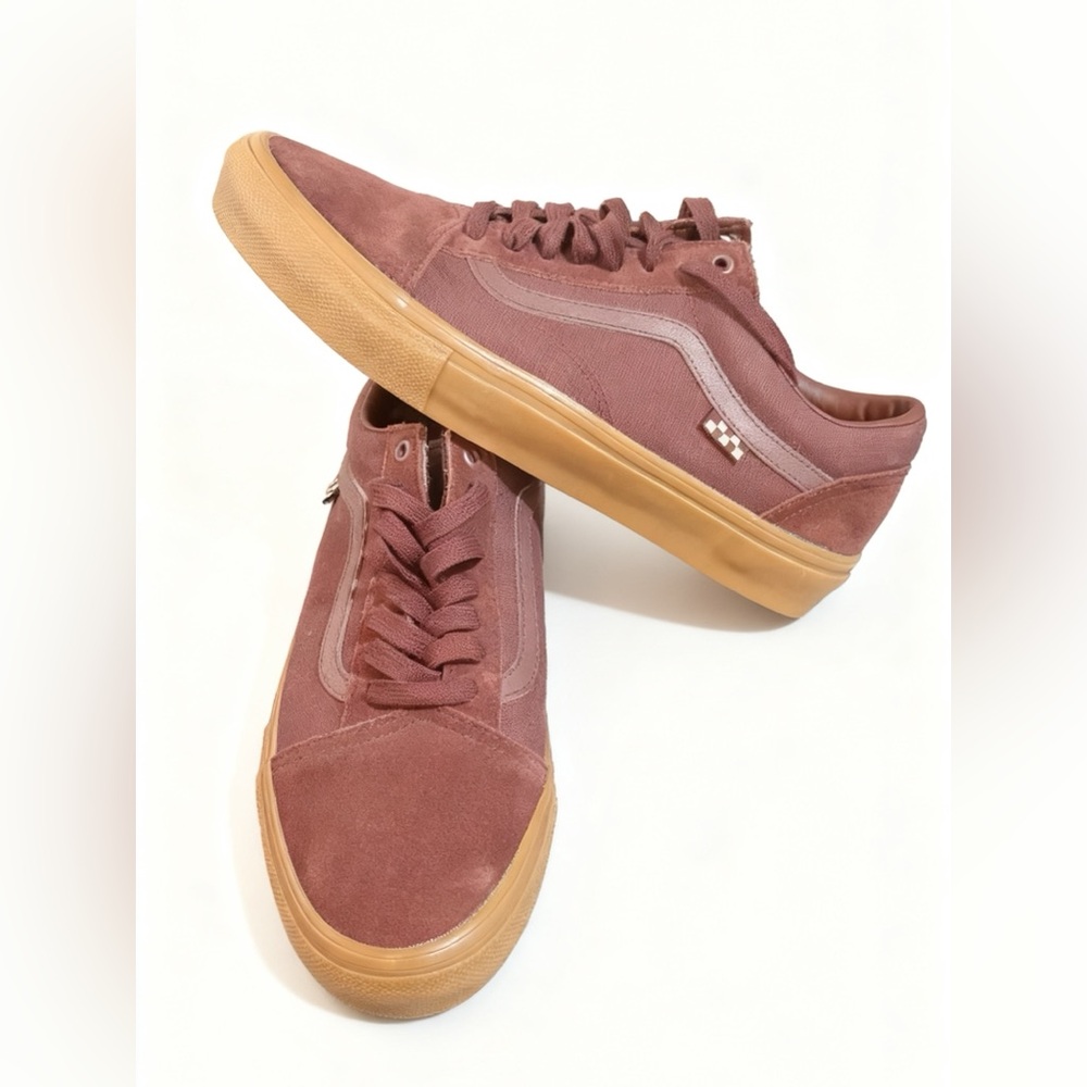 Vans Old Skool Maroon Gum Skate Shoes Men’s 11 Brown Burgundy Sneakers